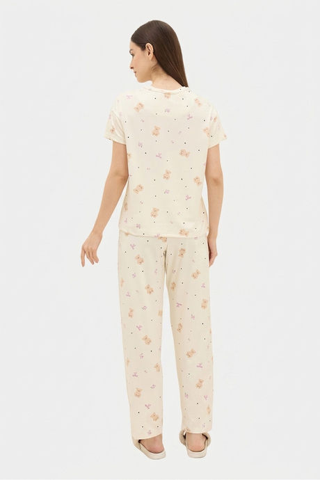 Sweet Dreams Animal Printed Pyjama Set - Swan White — image 2